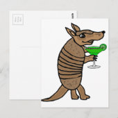 Funny Armadillo Drink Margarita Art Briefkaart (Voorkant / Achterkant)