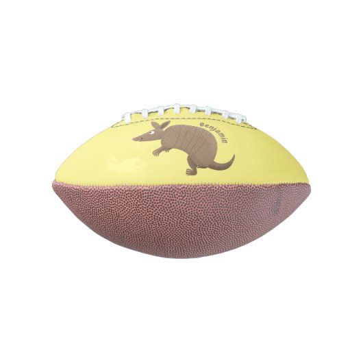Funny armadillo happy cartoon illustratie american football (Gedraaid 90)