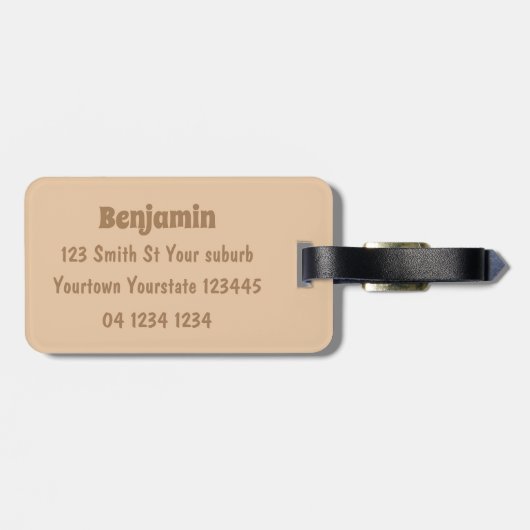 Funny armadillo happy cartoon illustratie bagagelabel (Achterkant horizontaal)