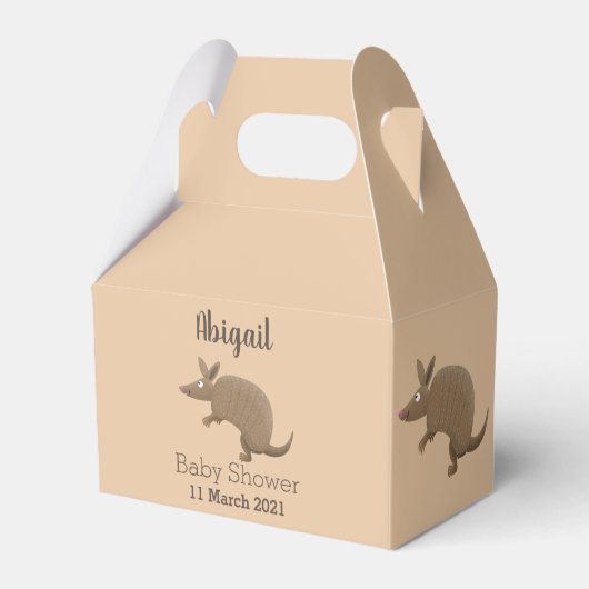 Funny armadillo happy cartoon illustratie bedankdoosjes (Achterkant)