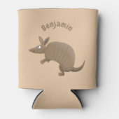 Funny armadillo happy cartoon illustratie blikjeskoeler (Voorkant)