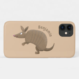Funny armadillo happy cartoon illustratie Case-Mate iPhone case