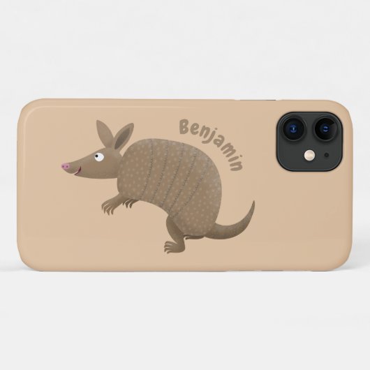 Funny armadillo happy cartoon illustratie Case-Mate iPhone case (Achterkant (horizontaal))