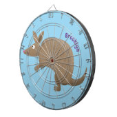 Funny armadillo happy cartoon illustratie dartbord (Voorkant Rechts)