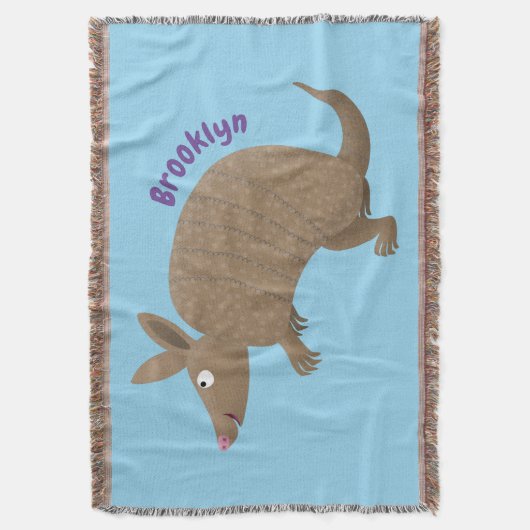 Funny armadillo happy cartoon illustratie deken (Voorkant Verticaal)