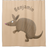 Funny armadillo happy cartoon illustratie douchegordijn (Voorkant)