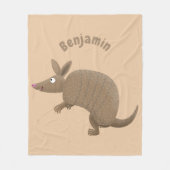 Funny armadillo happy cartoon illustratie fleece deken (Voorkant)