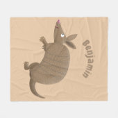Funny armadillo happy cartoon illustratie fleece deken (Voorkant (Horizontaal))