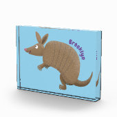 Funny armadillo happy cartoon illustratie fotoblokken (Rechts)