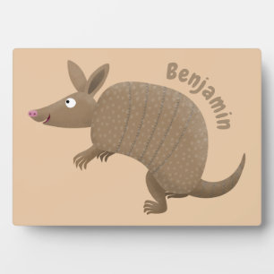 Funny armadillo happy cartoon illustratie fotoplaat
