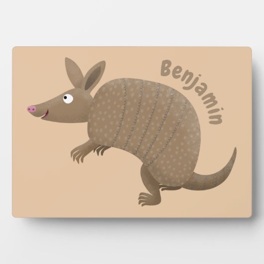 Funny armadillo happy cartoon illustratie fotoplaat (voorkant)