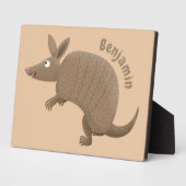 Funny armadillo happy cartoon illustratie fotoplaat (Zijkant)