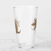 Funny armadillo happy cartoon illustratie glas (Rechts)