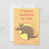 Funny armadillo happy cartoon illustratie kaart (Achterkant)