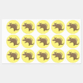 Funny armadillo happy cartoon illustratie labels (Vel)