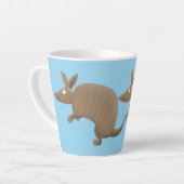 Funny armadillo happy cartoon illustratie latte mok (Linkerhoek)