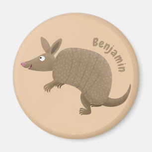 Funny armadillo happy cartoon illustratie magneet