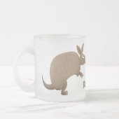 Funny armadillo happy cartoon illustratie matglas koffiemok (Links)