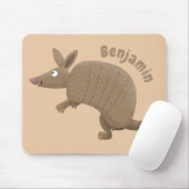 Funny armadillo happy cartoon illustratie muismat (Met muis)