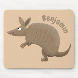 Funny armadillo happy cartoon illustratie muismat