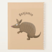 Funny armadillo happy cartoon illustratie planner (Achterkant)