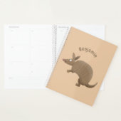 Funny armadillo happy cartoon illustratie planner (Display)