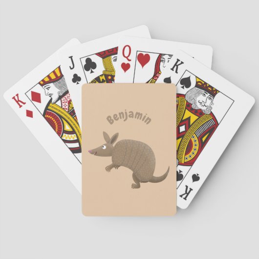 Funny armadillo happy cartoon illustratie pokerkaarten (Achterkant)