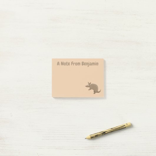 Funny armadillo happy cartoon illustratie post-it® notes (Op bureau)