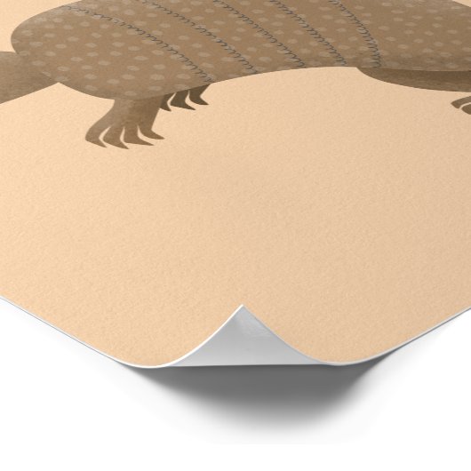 Funny armadillo happy cartoon illustratie poster (Hoek)