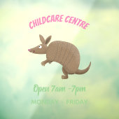 Funny armadillo happy cartoon illustratie raamsticker (Vel 3)