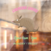 Funny armadillo happy cartoon illustratie raamsticker (Vel 2)