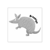 Funny armadillo happy cartoon illustratie rubberstempel (Afrduk)