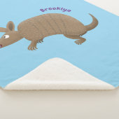 Funny armadillo happy cartoon illustratie sherpa deken (3/4)