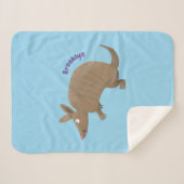 Funny armadillo happy cartoon illustratie sherpa deken (Voorkant (horizontaal))