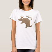 Funny armadillo happy cartoon illustratie t-shirt (Voorkant)