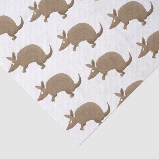 Funny armadillo happy cartoon illustratie tissuepapier (Detail)