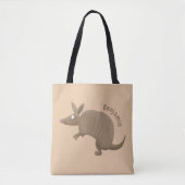 Funny armadillo happy cartoon illustratie tote bag (Voorkant)