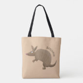 Funny armadillo happy cartoon illustratie tote bag (Achterkant)