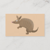 Funny armadillo happy cartoon illustratie visitekaartje (Achterkant)