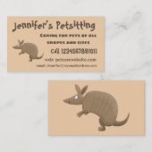 Funny armadillo happy cartoon illustratie visitekaartje (Voorkant / Achterkant)