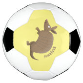 Funny armadillo happy cartoon illustratie voetbal (Gedraaid)