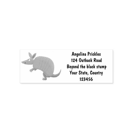 Funny armadillo happy cartoon illustratie  zelfinktende stempel (Design)