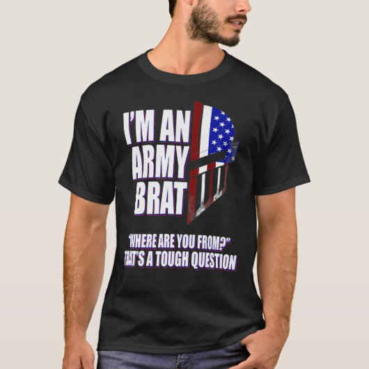 Funny Army Brat Waar ben je van Premium T-Shirt? T-shirt (Voorkant)