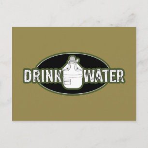 Funny Army "Drink Water" Briefkaart