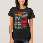 Funny Army Hourly Rate T-Shirt (Voorkant)