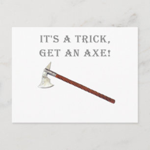 Funny Army of Darkness Trick Ax Movie Humor Briefkaart