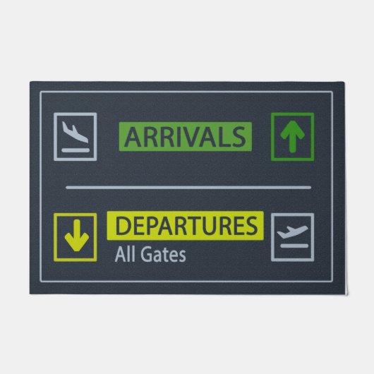 Funny Arrivals and Departures Doormat, Plane Mat (Voorkant)