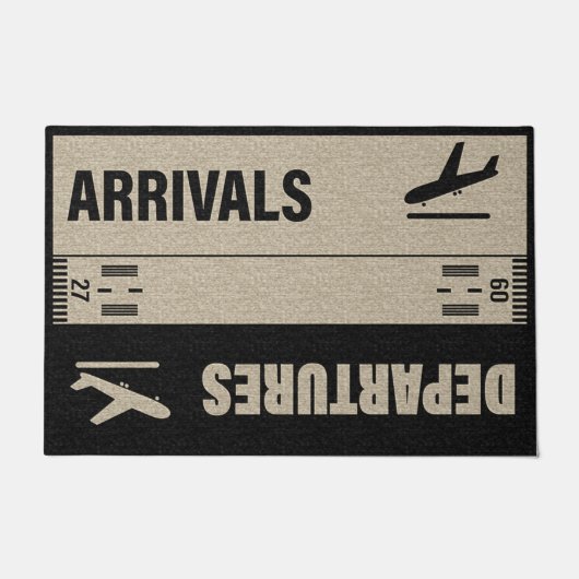 Funny Arrivals and Departures Doormat, Plane Mat (Voorkant)