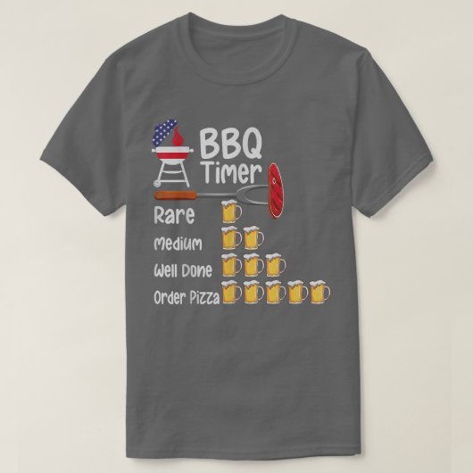 Funny Art Bbq Timer Grilling Barbecue Grilling 257 T-shirt (Design voorkant)