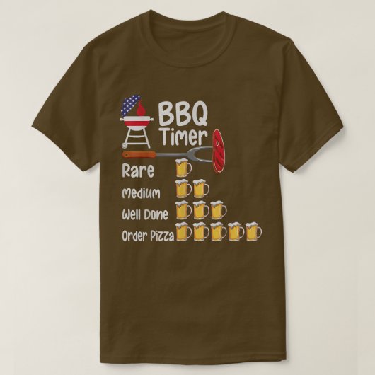 Funny art BBQ Timer Grilling barbecue grilling T-S T-shirt (Design voorkant)